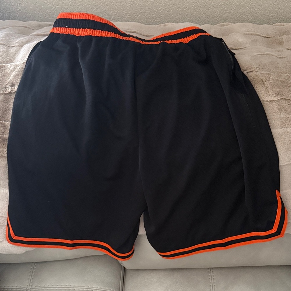 Nike Men's Athletic Shorts in Black with Orange Accents - Picture 3 of 3